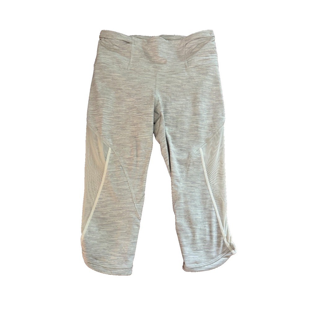 Lululemon Cropped Leggings Womens Gray Quick Drying High Waist Moisture Wicking
